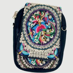 Shoulder Bag Embroidery Flower Pattern - Lady Ethnic Style